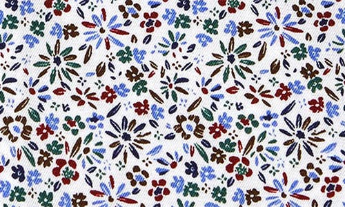 David Donahue Floral Print Cotton Dress Shirt In Multi