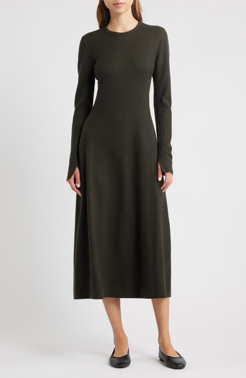Yan Long Sleeve Wool Sweater Dress