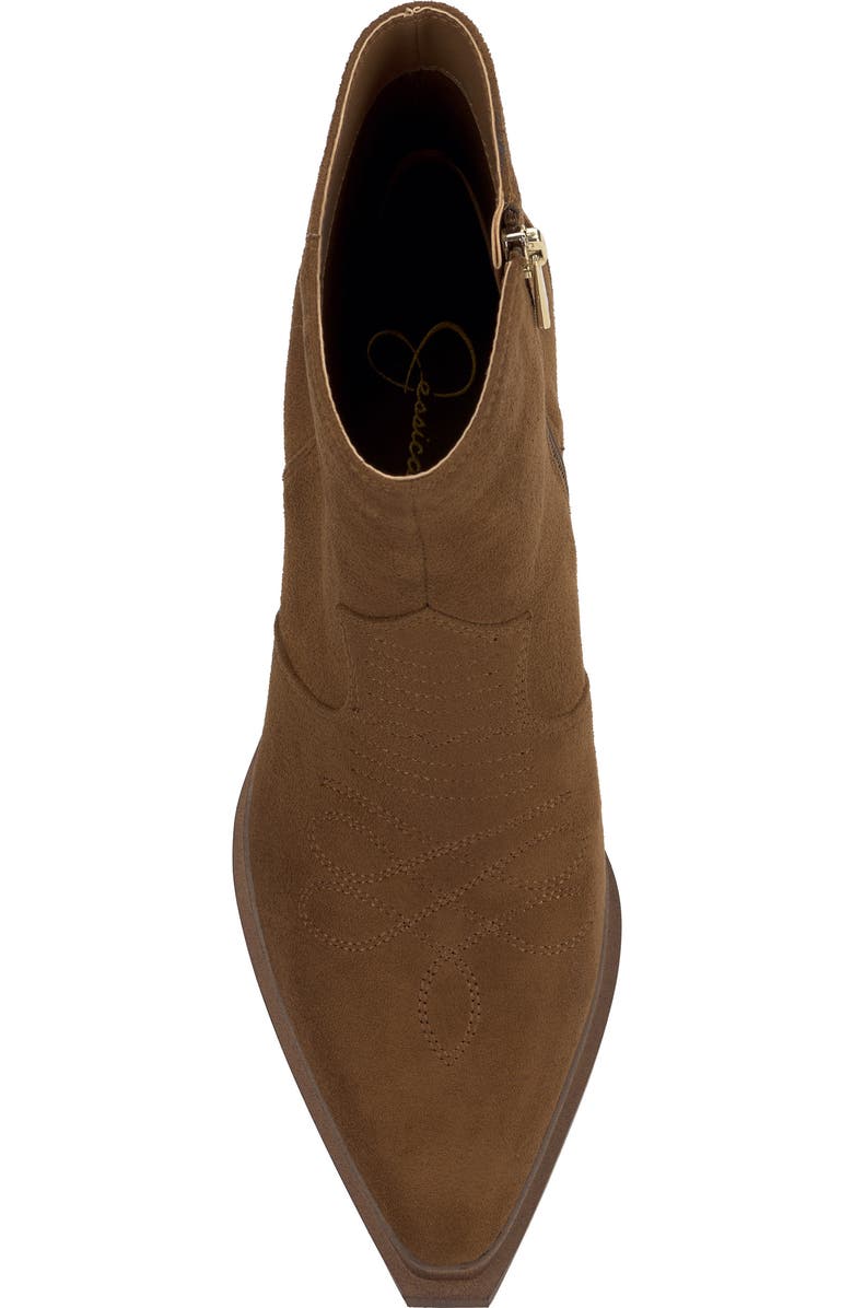 Jessica Simpson Helvona Pointed Toe Bootie, Alternate, color, Safari Brown