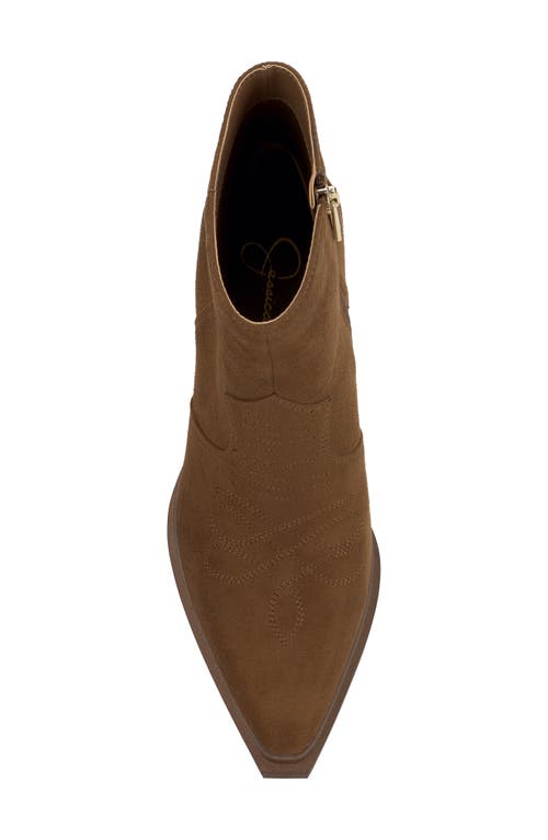 Jessica Simpson Helvona Pointed Toe Bootie In Brown