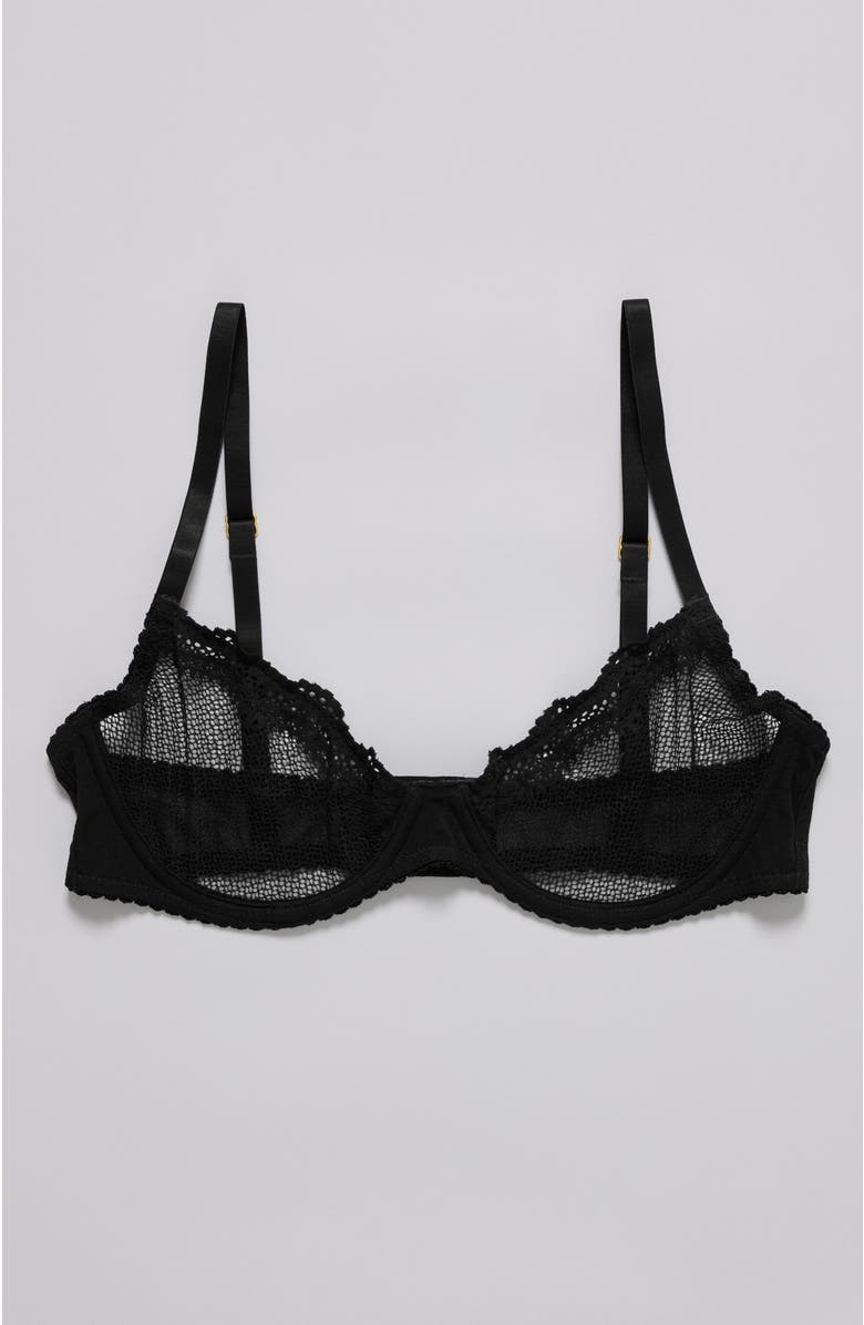 Pepper Signature Unlined Demi Bra, Alternate, color, Black