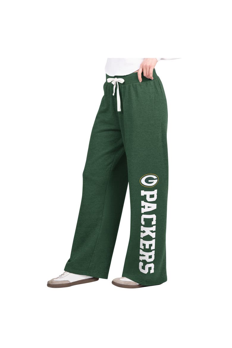 Women's  Starter  Green Green Bay Packers Field Wide Leg Sweatpants, Main, color, Green