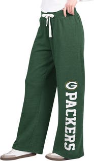STARTER Women's Starter Green Green Bay Packers Field Wide Leg Sweatpants