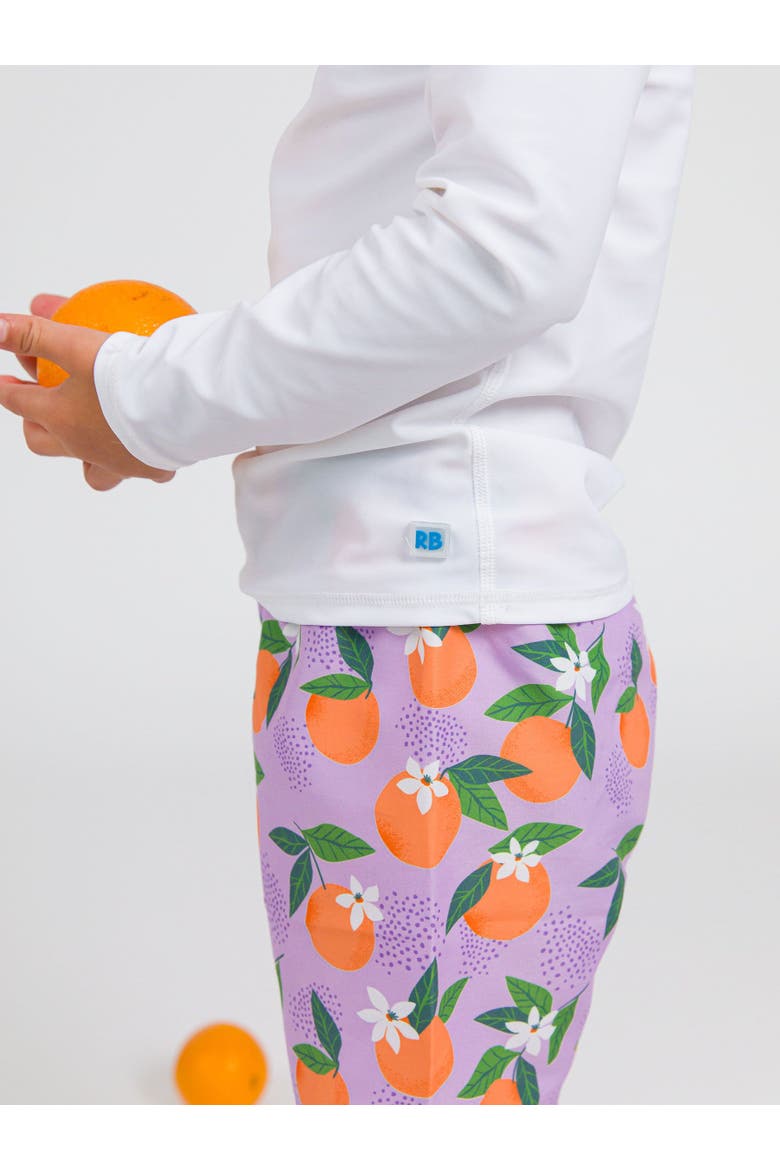 Boys Orange You The Sweetest UPF50+ Swim Trunks, Alternate, color, Purple Orange You The Sweetest