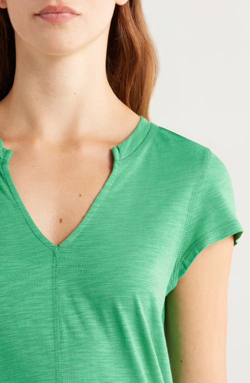 Sanctuary The New Girl Split Neck T-shirt In Green