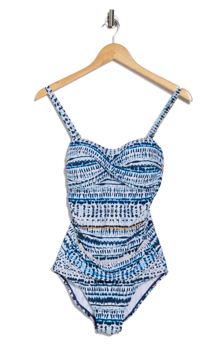 JANTZEN Water Dunes Flora Bandeau One-Piece Swimsuit, Alternate, color, 