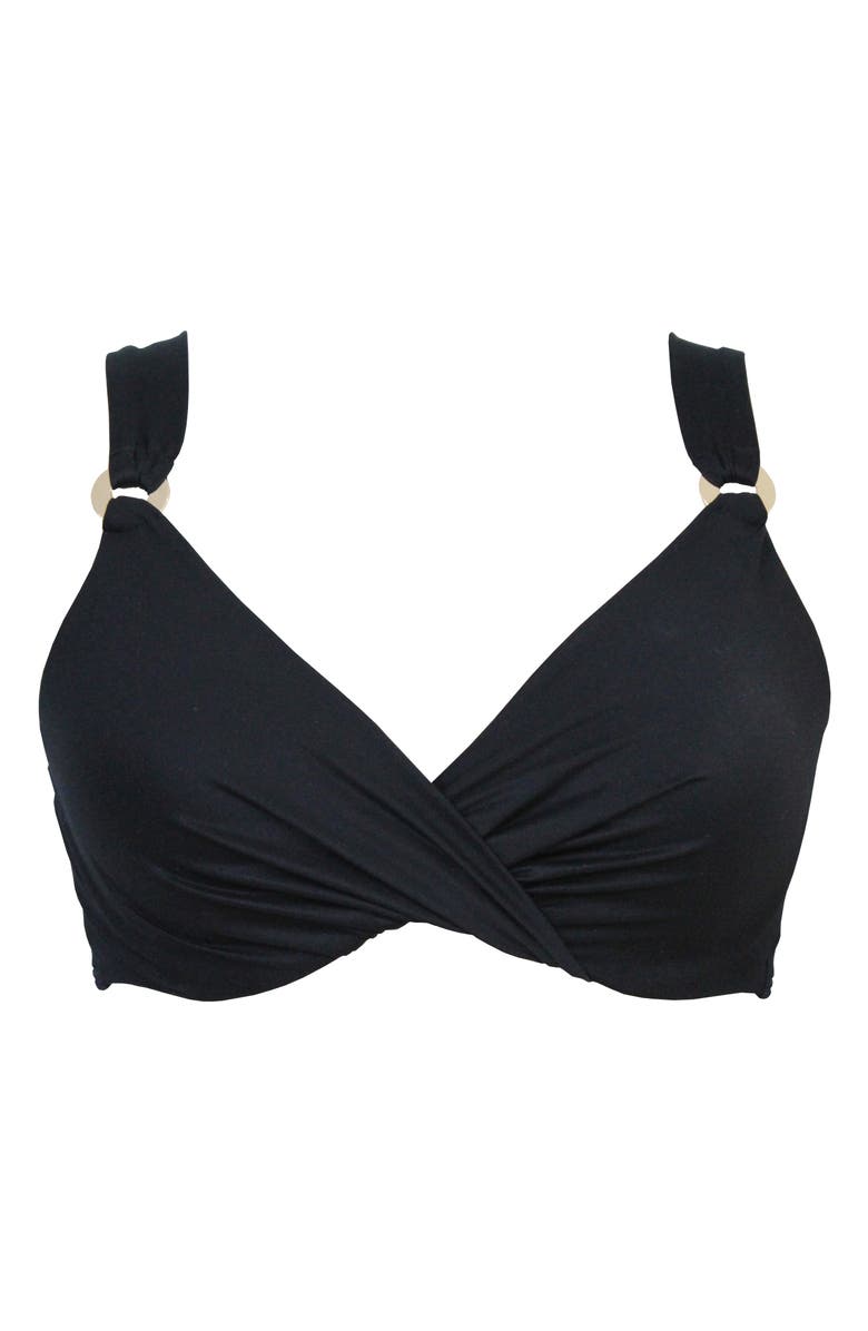 Miraclesuit<sup>®</sup> Plunge Underwire Bikini Top, Alternate, color, Black