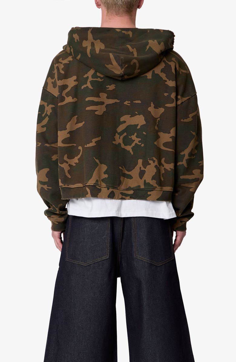 mnml Camouflage Oversize Cotton Full-Zip Hoodie, Alternate, color,