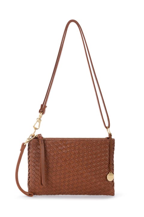 Vita Hand Woven Leather Crossbody Wristlet