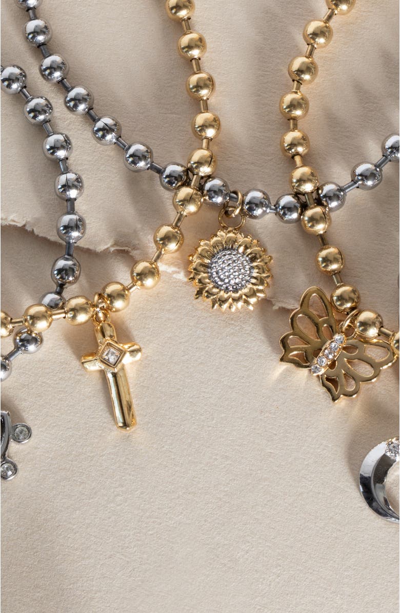 Alex and Ani Butterfly Ball Chain Bracelet, Alternate, color, Silver