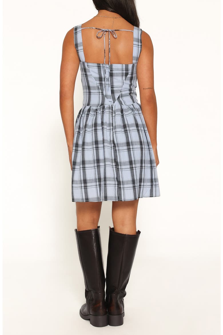 Kepler Plaid A-Line Minidress, Alternate, color, ICY BLUE PLAID