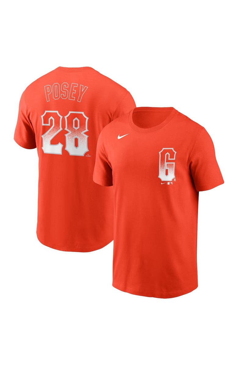 Nike Men's Nike Buster Posey Orange San Francisco Giants City Connect Name & Number T-Shirt, Main, color, 