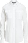 Lauren Ralph Lauren Courtenay Cotton Voile Button-Up Shirt