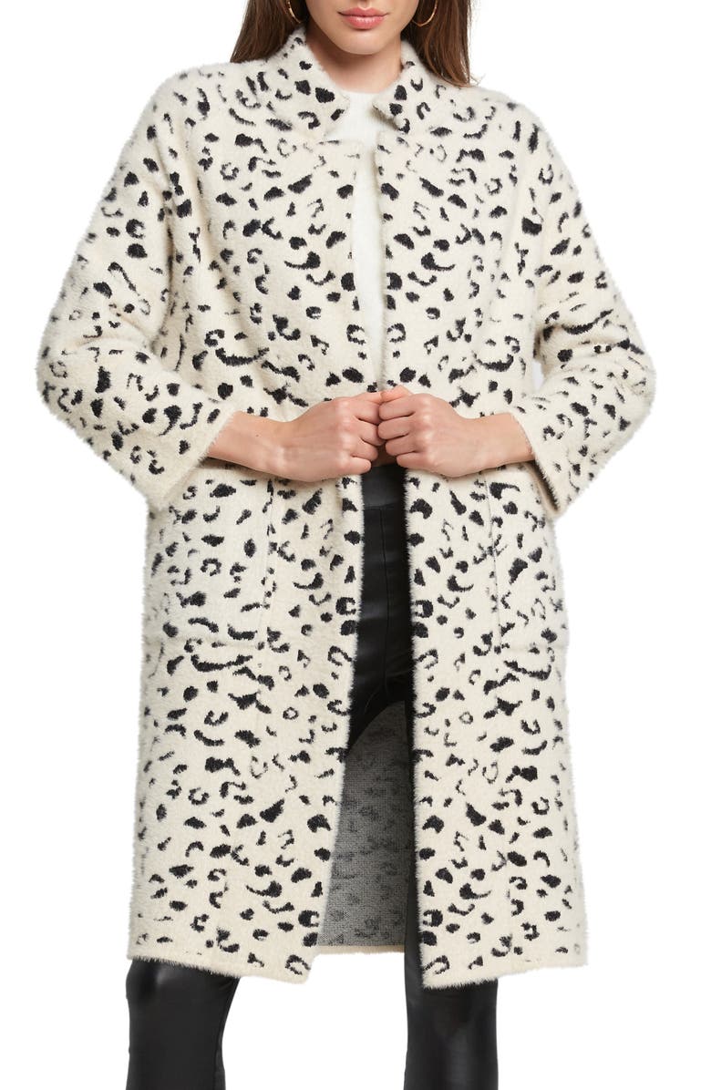 Bardot Leopard Print Faux Fur Coat, Main, color, 