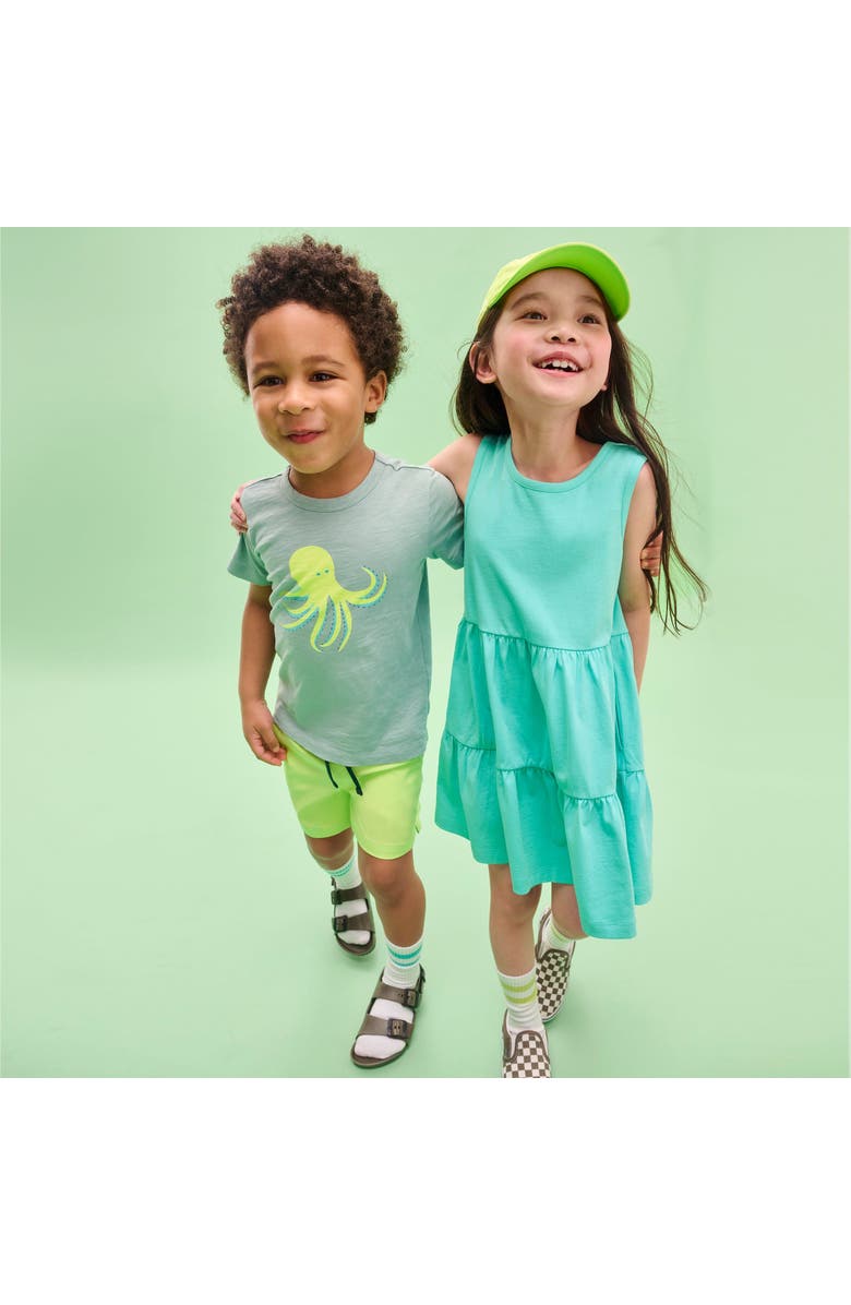 Primary Kids Octopus Tee, Alternate, color, Matcha Octopus