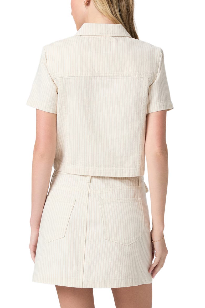 Elly Short Sleeve Denim Jacket, Alternate, color, TONAL STRIPE