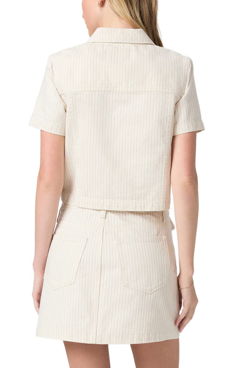 PAIGE Elly Short Sleeve Denim Jacket, Alternate, color, Tonal Stripe