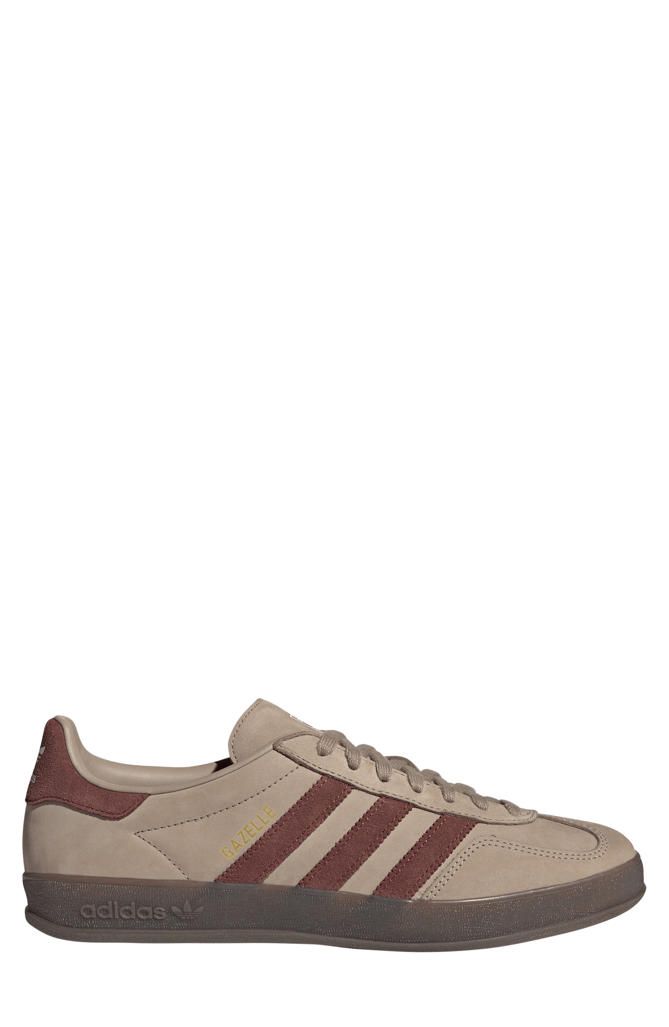 adidas Gazelle Indoor Sneaker, Alternate, color, Trace Khaki/ Fox Brown/ White