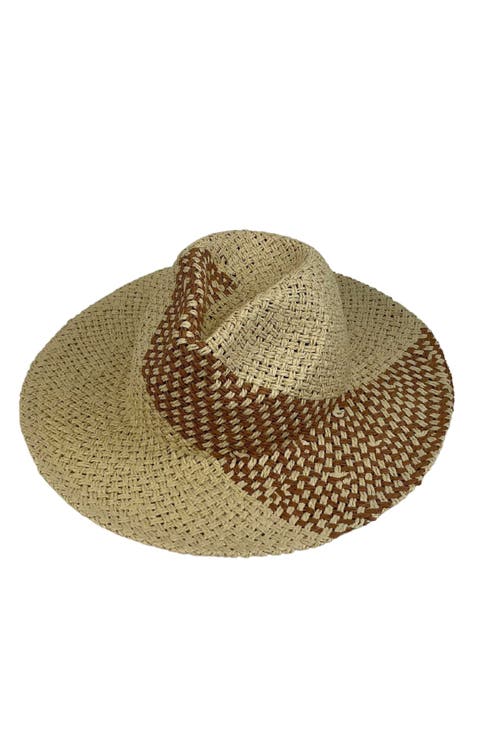 Two-Tone Straw Panama Hat