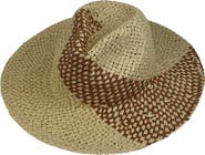 MARCUS ADLER Two-Tone Straw Panama Hat