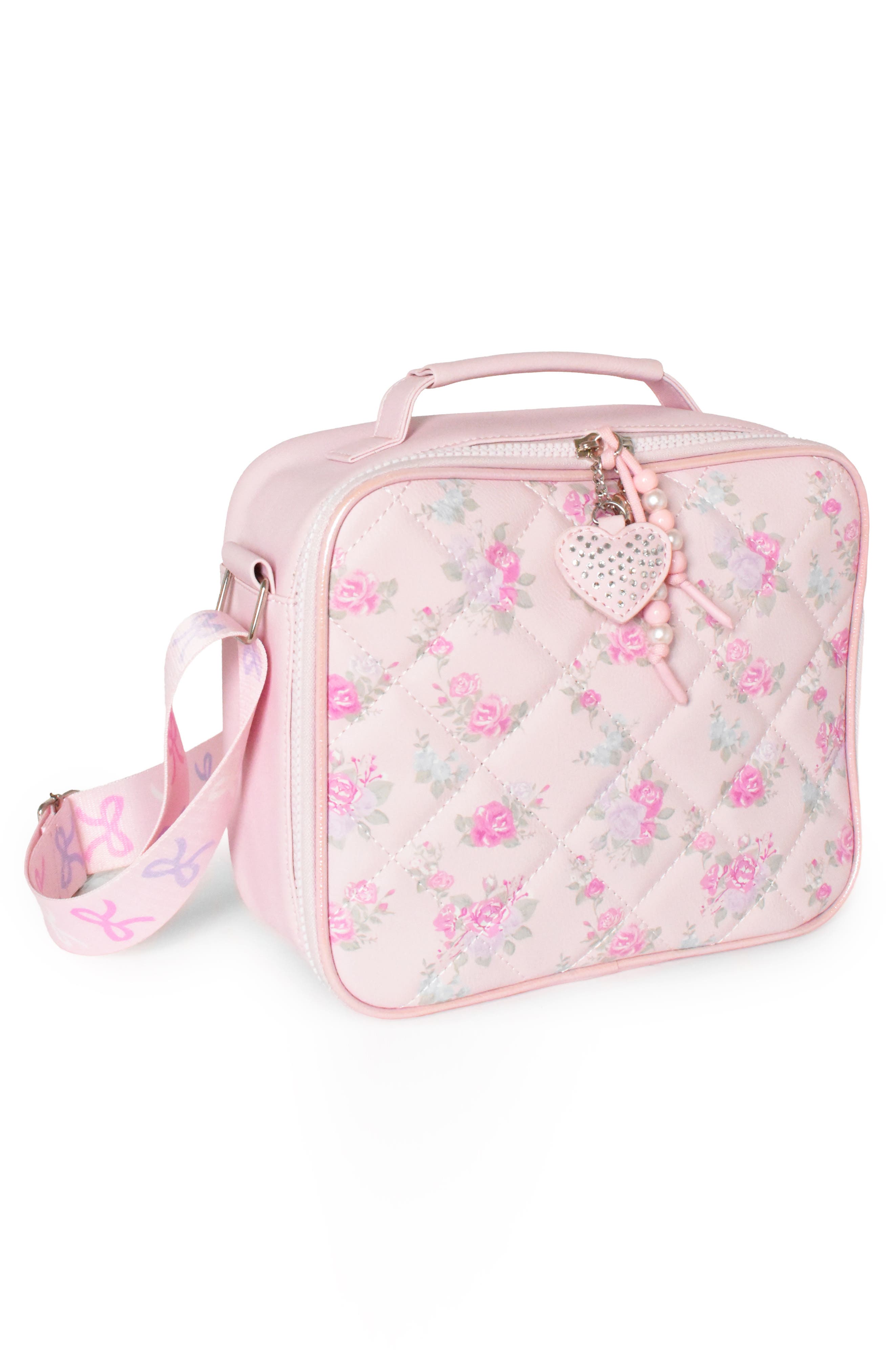 Kids' Floral Quilt Backpack & Lunch Bag Set, Alternate, color, PINK MULTI