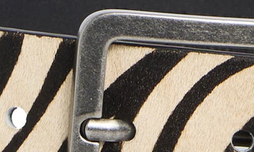 Kurt Geiger London Zebra Print Genuine Calf Hair Belt In Multi