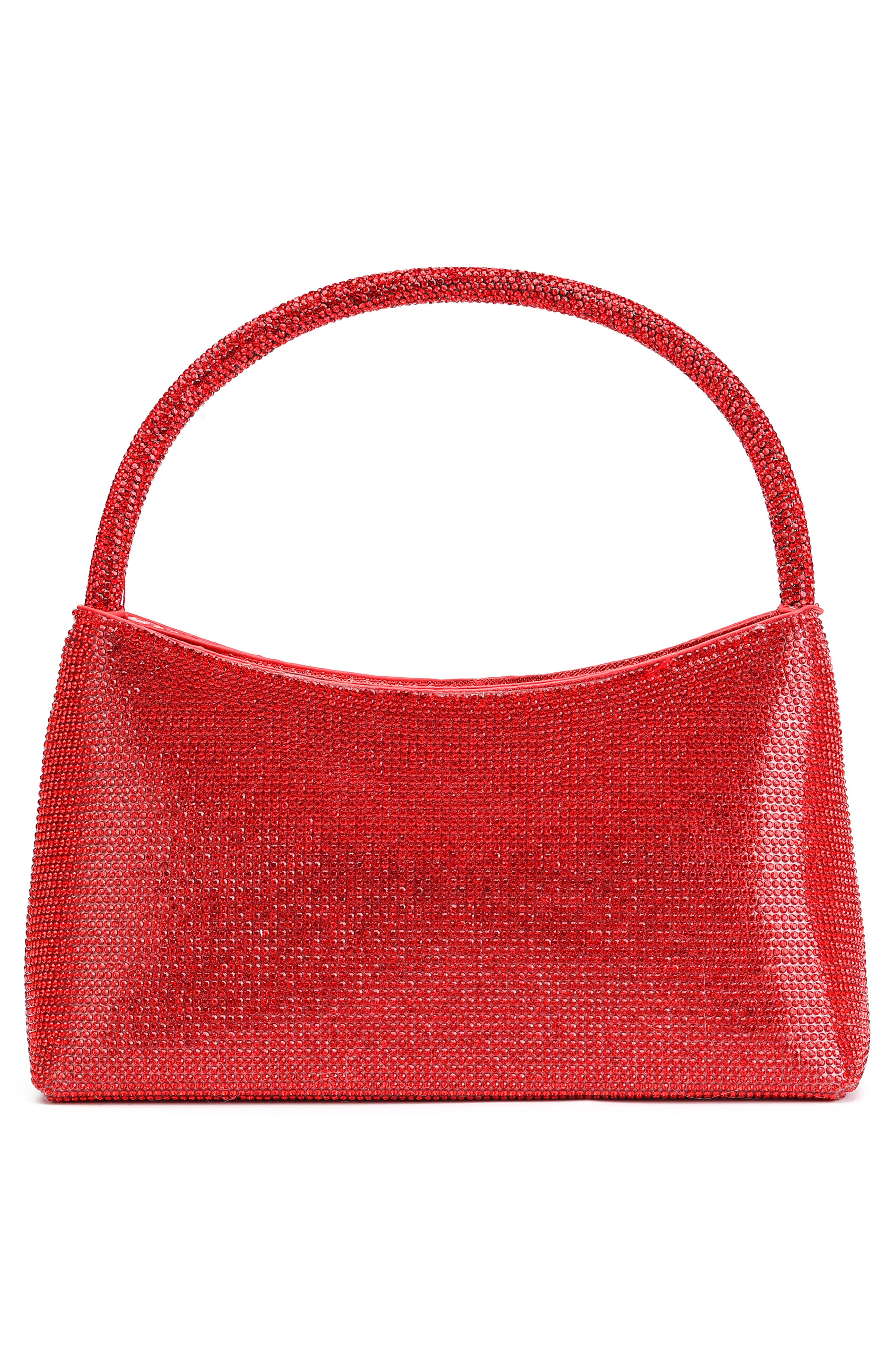 Dressy Rhinestone Top Handle Bag, Alternate, color, RED