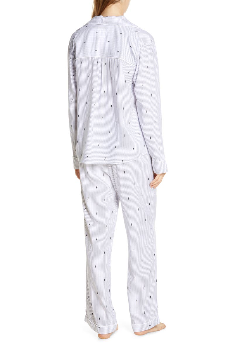 Clara Pajamas, Alternate, color, FLOCKED LIGHTNING PINSTRIPE