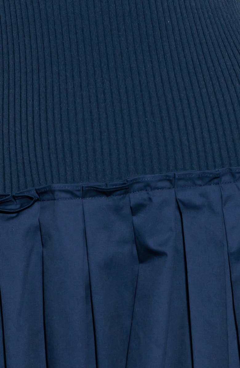 FREEMARKET Mixed Media A-Line Dress, Alternate, color, Navy/ White