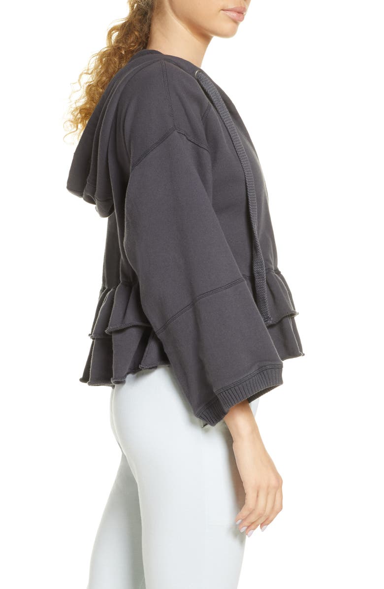 FP Movement by Free People Free People FP Movement Side Swept Ruffle French Terry Hoodie, Alternate, color,