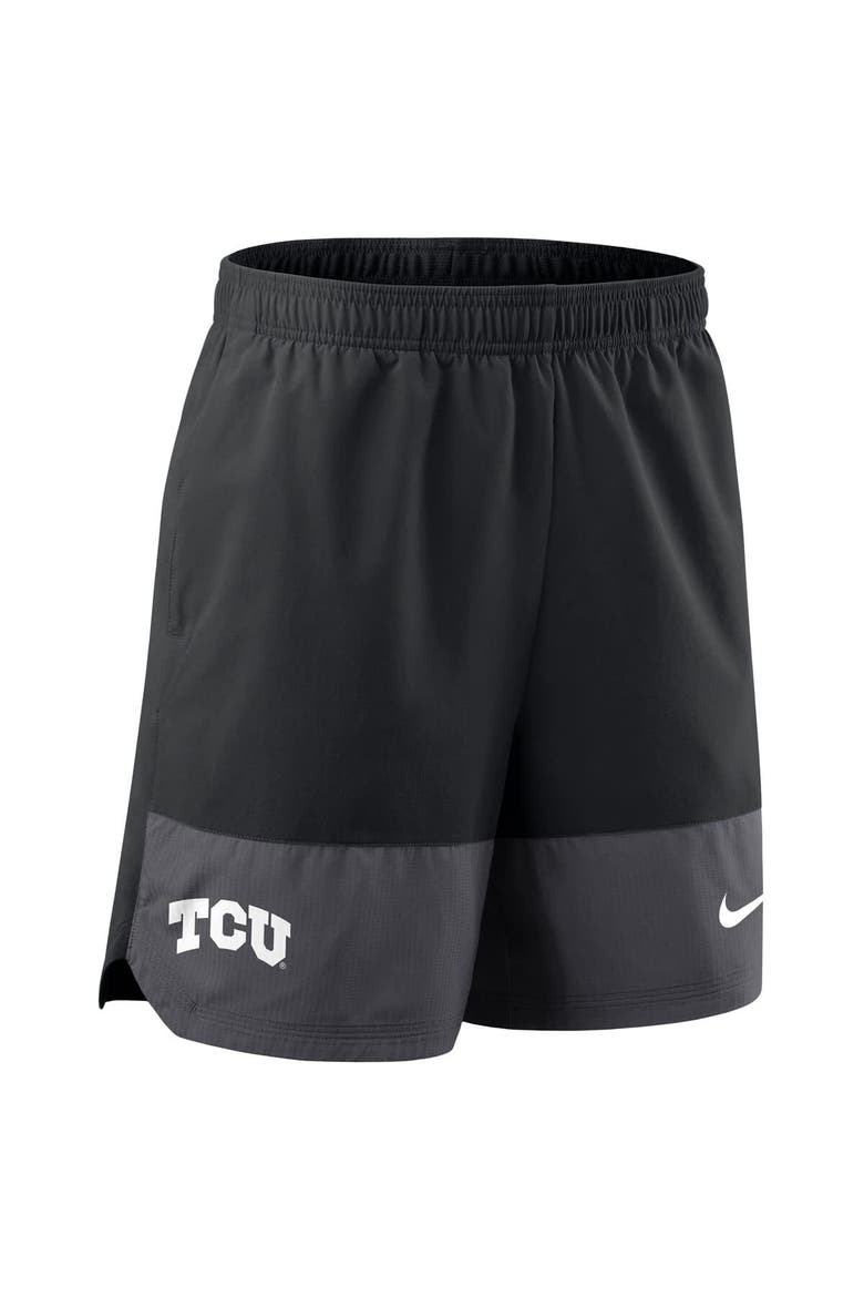 Men's Nike Black TCU Horned Frogs 2025 Sideline Performance Shorts, Alternate, color, Black