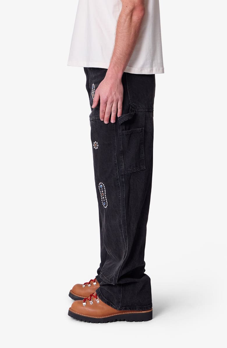 mnml Western Jewel Carpenter Jeans, Alternate, color, Washed Black