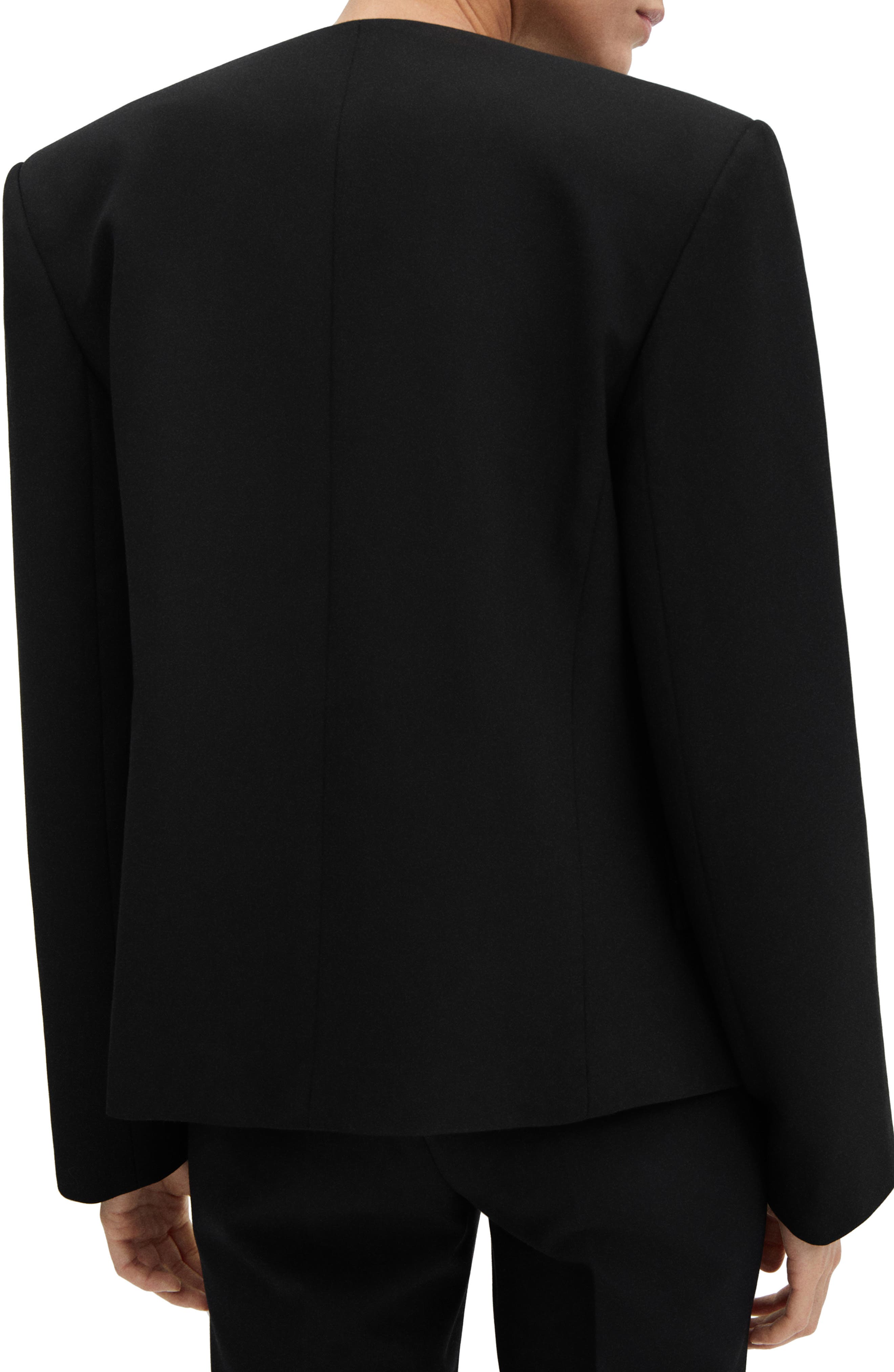 Padded Shoulder Collarless Jacket - image 2