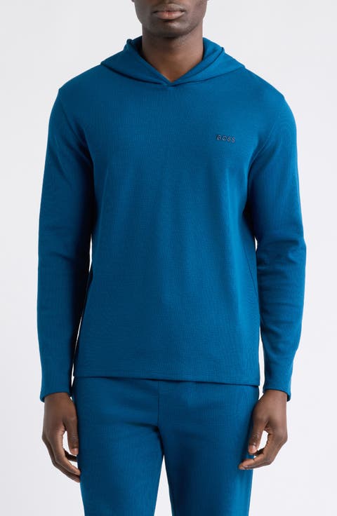 Waffle Knit Hooded Lounge T-Shirt
