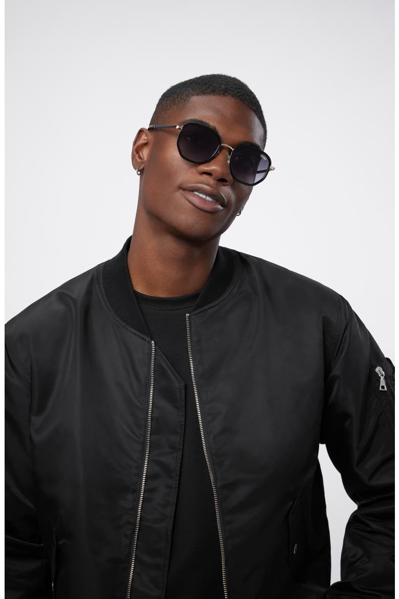 Big Time Remixed 46mm Gradient Square Sunglasses, Alternate, color, BLACK/ SMOKE