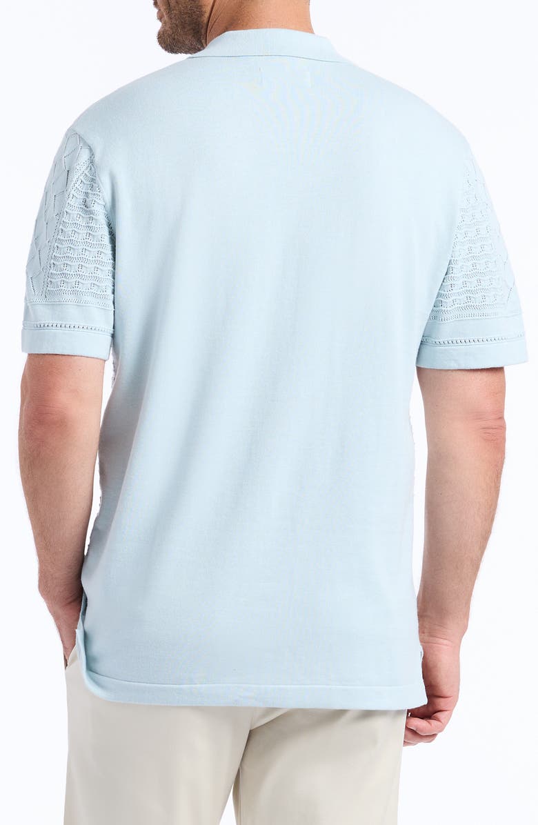 Robert Graham Delmar Pointelle Cotton Button-Up Sweater, Alternate, color, Light Blue