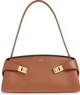 FERRAGAMO Hug Leather East/West Shoulder Bag