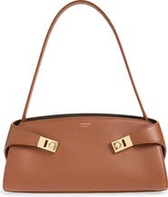 FERRAGAMO Hug Leather East/West Shoulder Bag