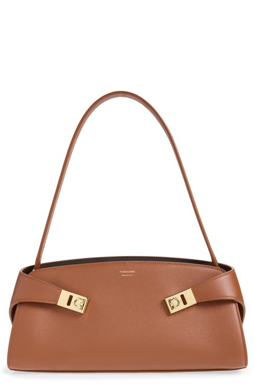 FERRAGAMO Hug Leather East/West Shoulder Bag in New Cognac T Di Moro at Nordstrom