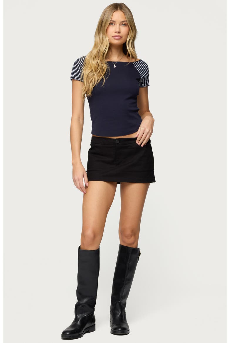 Marina Stripe Raglan Sleeve T-Shirt, Alternate, color, NAVY-AND-WHITE