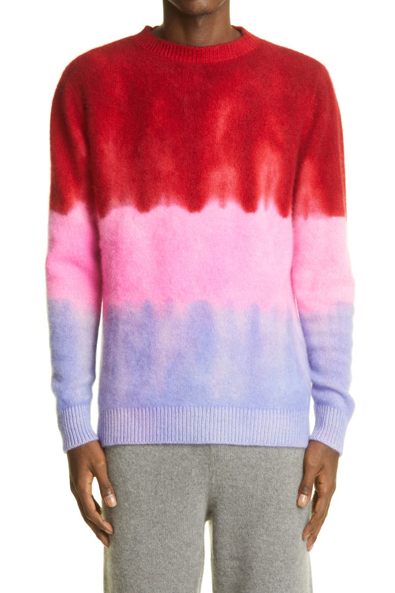 Gradient Cashmere Sweater, Main, color, RED/ PINK/ PURPLE