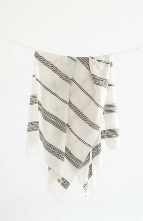Creative Women Aden Throw in Grey Stripe 