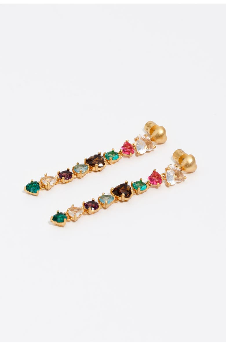 Bimba y Lola Crystal Hearts Earrings, Alternate, color, Gold