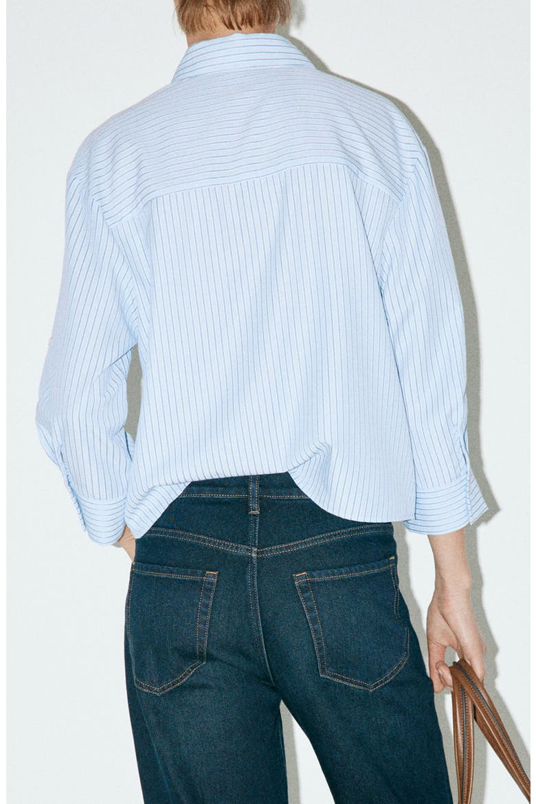 Striped Straight Shirt, Alternate, color, SKY BLUE