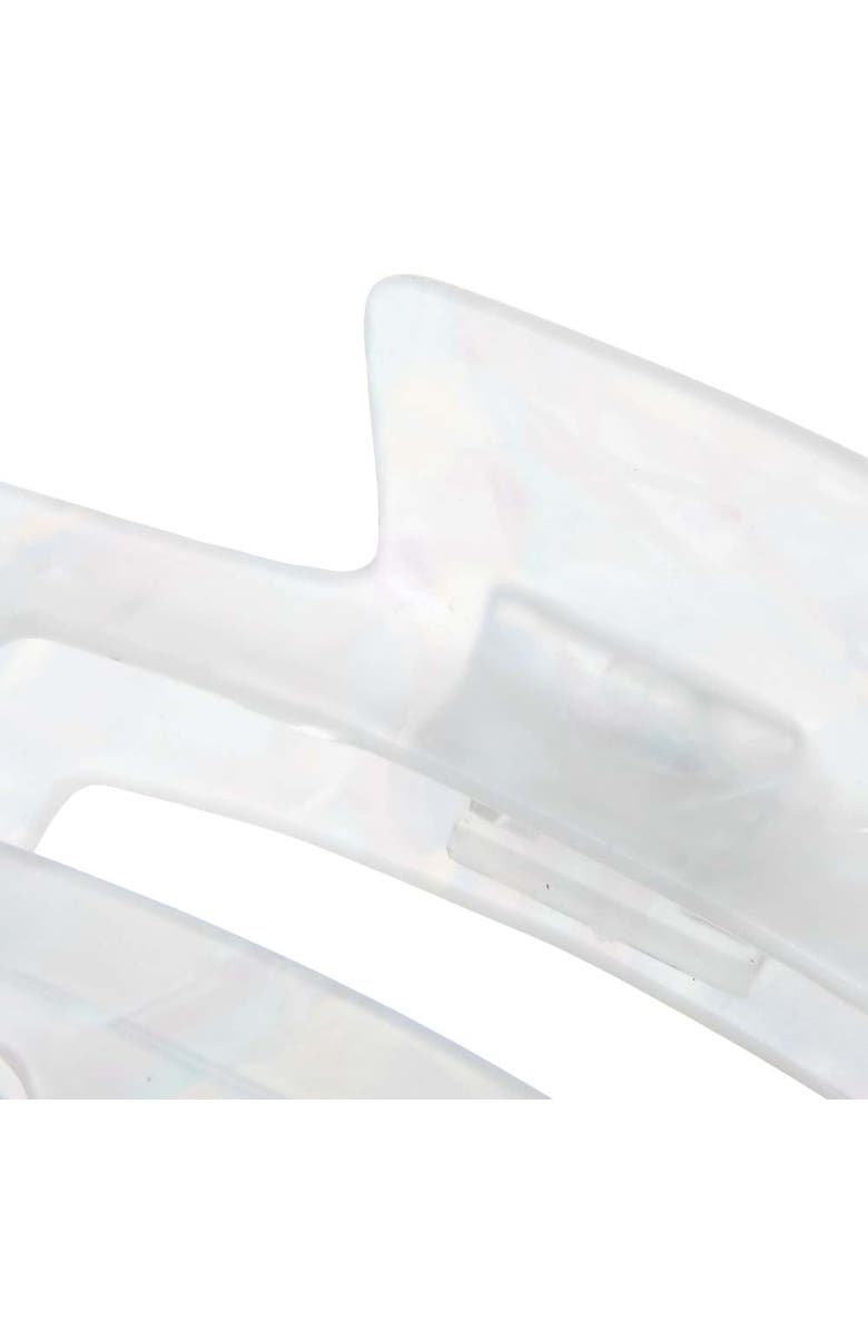 BY ADINA EDEN XL White Shining Open Rectangle Claw Clip, Alternate, color,