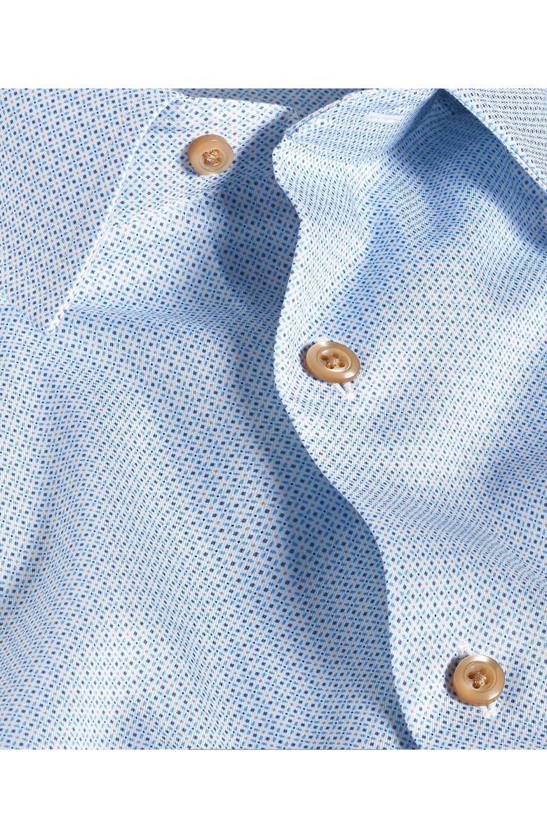 David Donahue Trim Fit Geometric Cotton Dress Shirt, Alternate, color, Sky/Multi