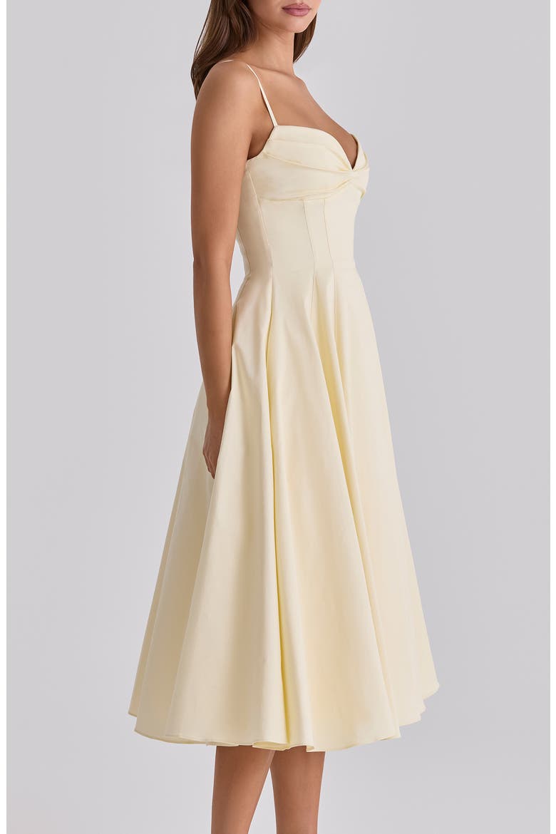 Dahlia Stretch Pima Cotton Cocktail Dress, Alternate, color, LEMON