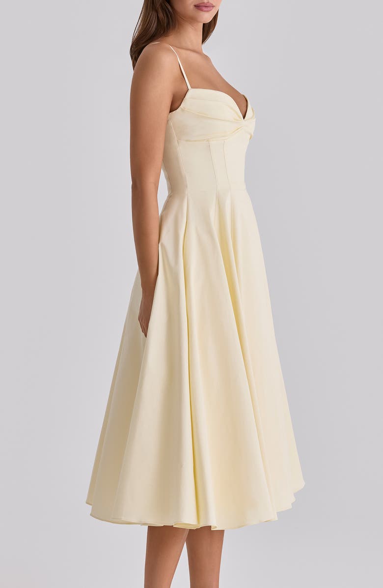 HOUSE OF CB Dahlia Stretch Pima Cotton Cocktail Dress, Alternate, color, Lemon