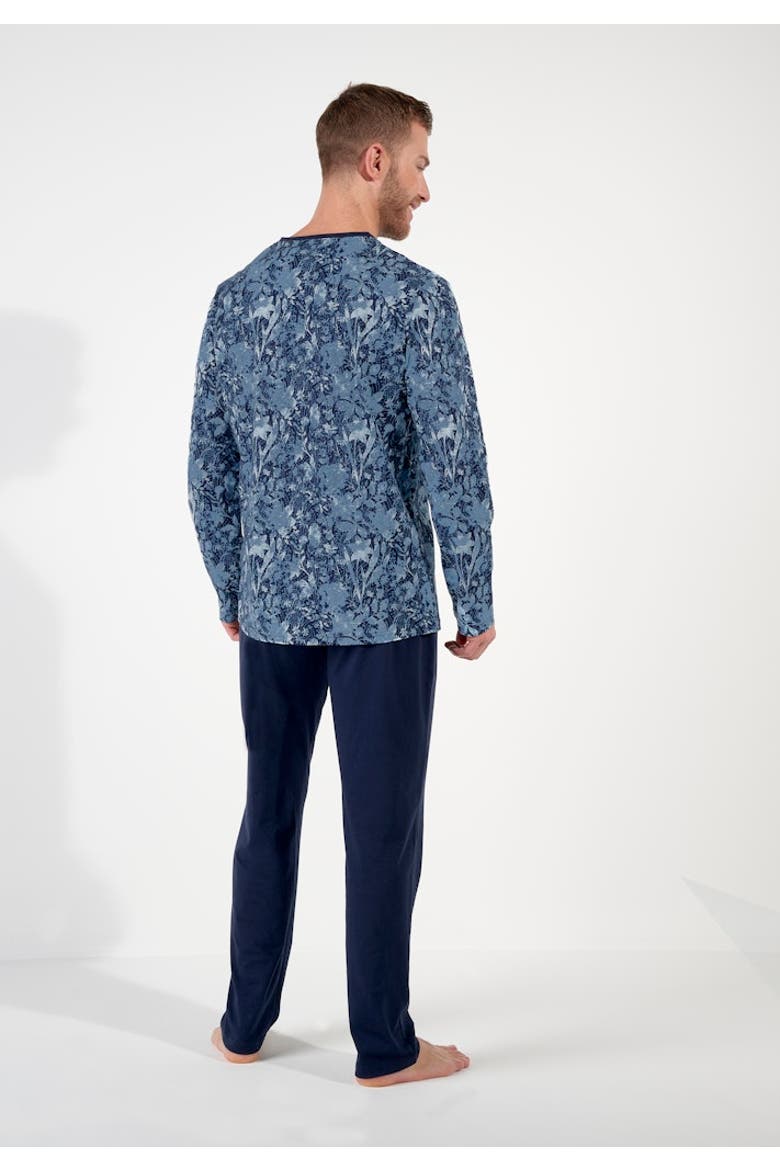 Compiegne Long Pajama Set, Alternate, color, Navy Print