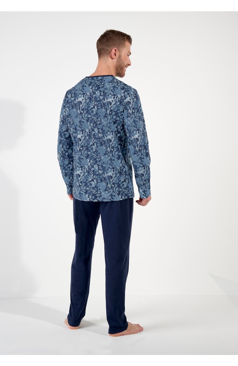 HOM Compiegne Long Pajama Set, Alternate, color, Navy Print